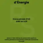 6 eme période CEE Décret n° 2025-1048